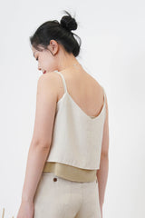 Light 2 ways cami vest in double layers