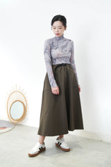Blue marble print turtle neck top