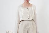 White crop summer cardigan