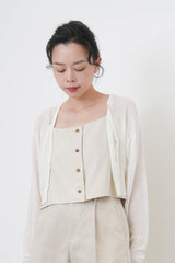White crop summer cardigan