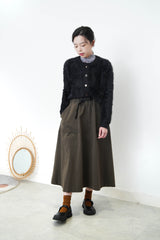 Black fluffy cardigan w/ detail buttons