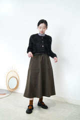 Black fluffy cardigan w/ detail buttons