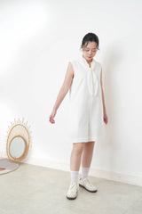 White v neck linen jumpsuit