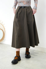 Army green A cut skirt w/ belt