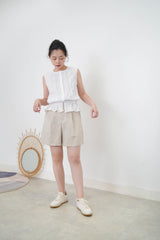 Beige linen shorts