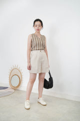 Beige linen shorts