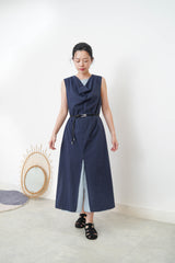 Navy double layer dress