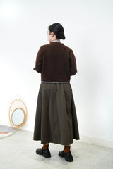 Brown ribbon crop sweater