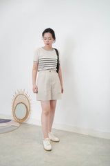 Beige stripe thin knit top