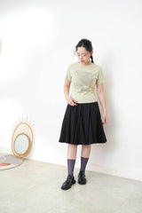Avocado green tee top with paint