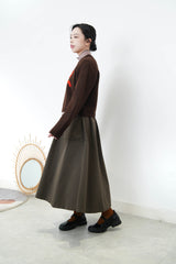 Brown ribbon crop sweater