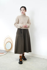 Oatmeal stand collar sweater