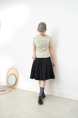 Avocado green tee top with paint