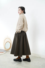 Oatmeal stand collar sweater