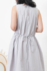 Grey one piece w/ waist zip tie