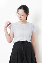 Baby blue pleats top