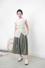 Apple green premium cami in split layering