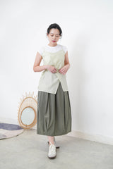Apple green premium cami in split layering