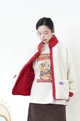 Ivory 2 ways fleece jacket