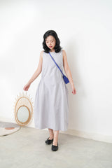 Grey one piece w/ waist zip tie