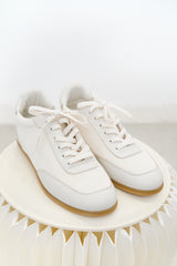 Off white leather sneakers