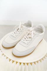 Off white leather sneakers