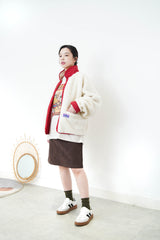 Ivory 2 ways fleece jacket
