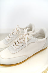 Off white leather sneakers