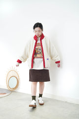 Ivory 2 ways fleece jacket