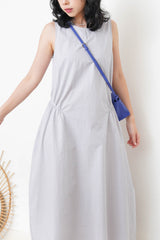 Grey one piece w/ waist zip tie