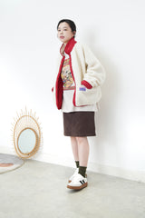 Ivory 2 ways fleece jacket