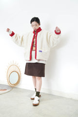 Ivory 2 ways fleece jacket
