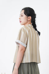 Beige stripy pattern shirt
