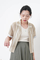 Beige stripy pattern shirt