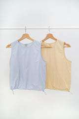 Blue vest in drawstring waist