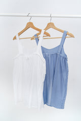 Blue layering split hem vest