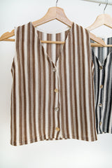 Brown stripy vest