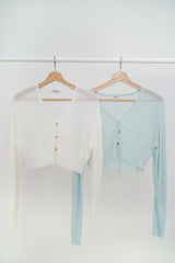 Baby blue crop summer cardigan