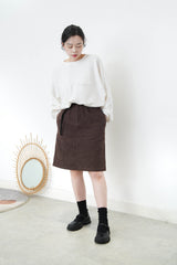 Brown corduroy skirt w/ belt