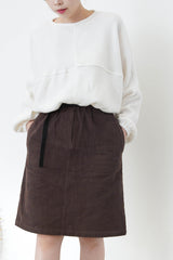 Brown corduroy skirt w/ belt