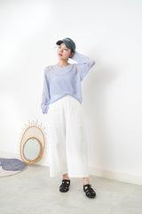 Blue crochet net blouse w/ inner set