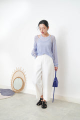 Blue crochet net blouse w/ inner set