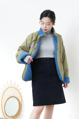 Navy corduroy skirt w/ belt
