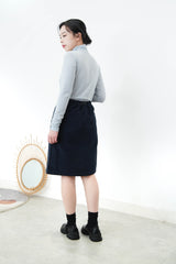 Navy corduroy skirt w/ belt