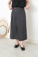 Charcoal skirt in wrap style