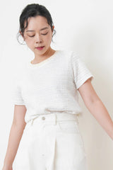 Light yellow tone tweed top