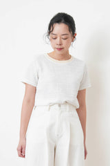 Light yellow tone tweed top