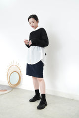 Navy corduroy skirt w/ belt