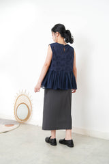 Cutout embroidery in chiffon hem