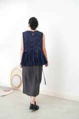 Cutout embroidery in chiffon hem